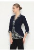 Lyne Halim - Blouse Bordir Aplikasi Dark Blue , BLO8190